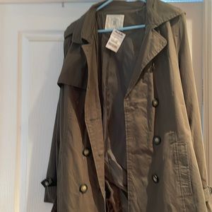 Dark green trench coat